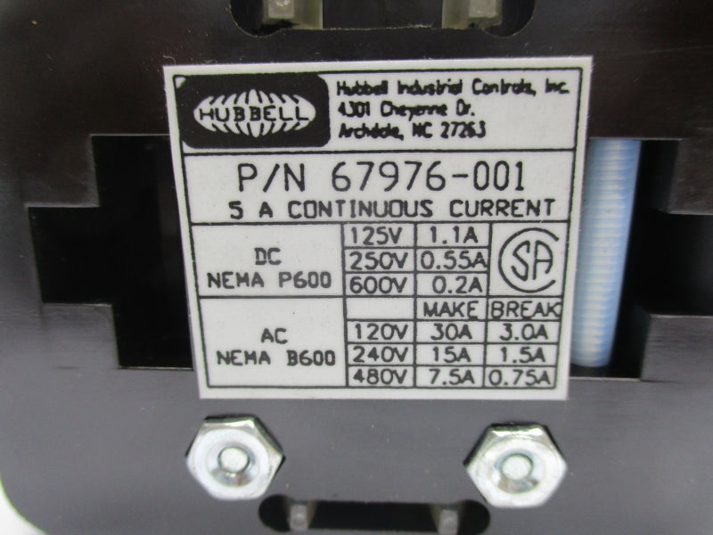 HUBBELL 67976-001 600VDC 0.2A UNMP