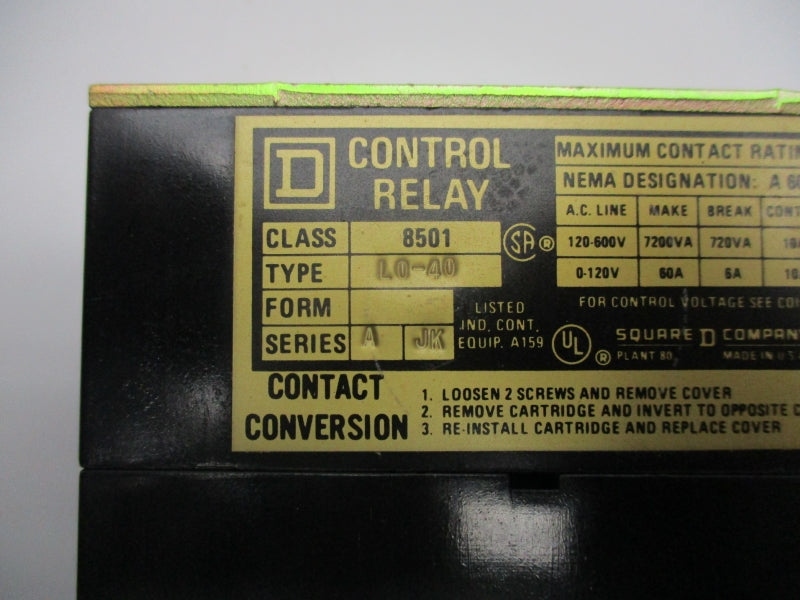 SQUARE D 8501L040 SER. A 110/120V 60A NSNP