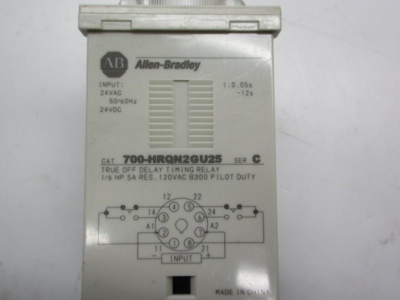 ALLEN BRADLEY 700-HRQN2GU25 SER. C 24VAC 0.05S-12S NSNP