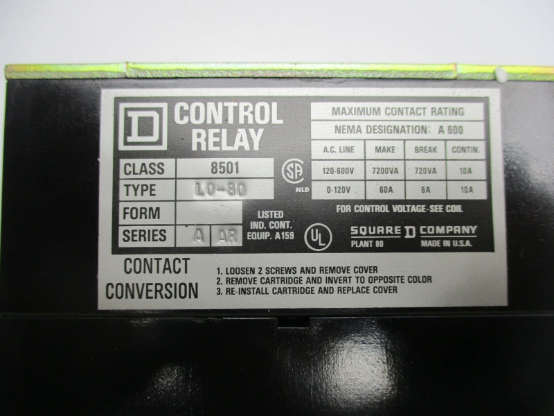 SQUARE D 8501LO80 SER. A 110/120V 60A NSNP