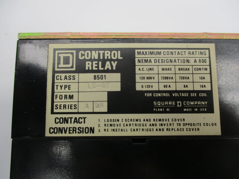 SQUARE D 8501LO40 SER. A 110/120V 60A NSNP