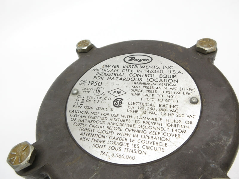 DWYER 1950-10-2F 480VAC 15A 45INWC NSNP