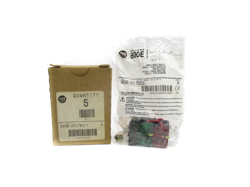 ALLEN BRADLEY 800E-2TLT5X11 SER. A 120/110V (PKG OF 5) (BR/WH) NSMP