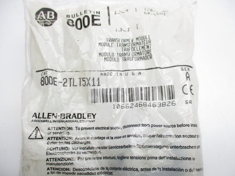 ALLEN BRADLEY 800E-2TLT5X11 SER. A 120/110V NSMP