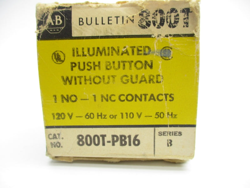 ALLEN BRADLEY 800T-PB16 SER. B 110/120V (BK/YL) NSMP