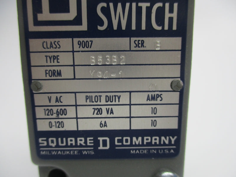 SQUARE D 9007B53B2 SER. B 120-600VAC 10A NSNP