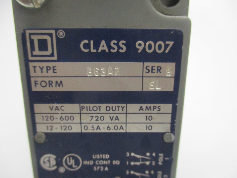 SQUARE D 9007B63A2 SER. B 120-600VAC 10A NSNP