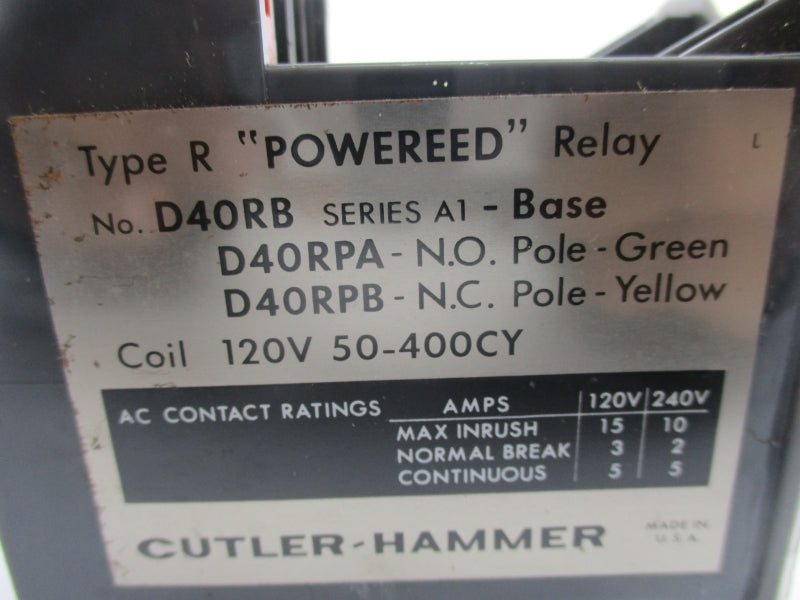 CUTLER HAMMER D40RB SER. A1 120V 15A NSNP
