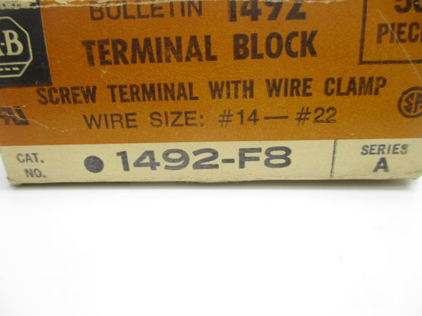 ALLEN BRADLEY 1492-F8 SER. A (PKG OF 50) (BK/OR) NSMP