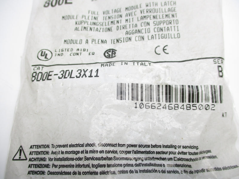 ALLEN BRADLEY 800E-3DL3X11 SER. B 24V NSMP