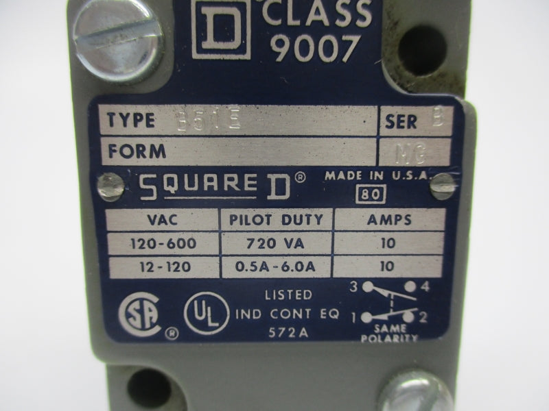 SQUARE D 9007B51E SER. B 120-600VAC 10A NSNP