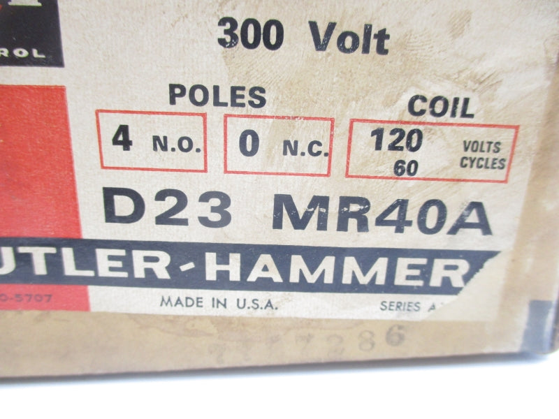 CUTLER HAMMER D23MR40A SER. A1 120V 10A NSMP