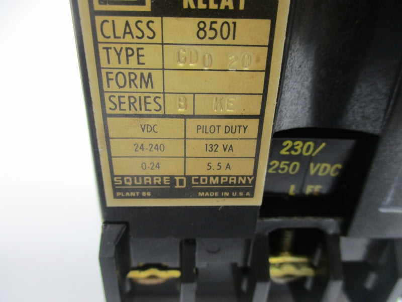 SQUARE D 8501GDO20 SER. B 230/250VDC 5.5A NSNP