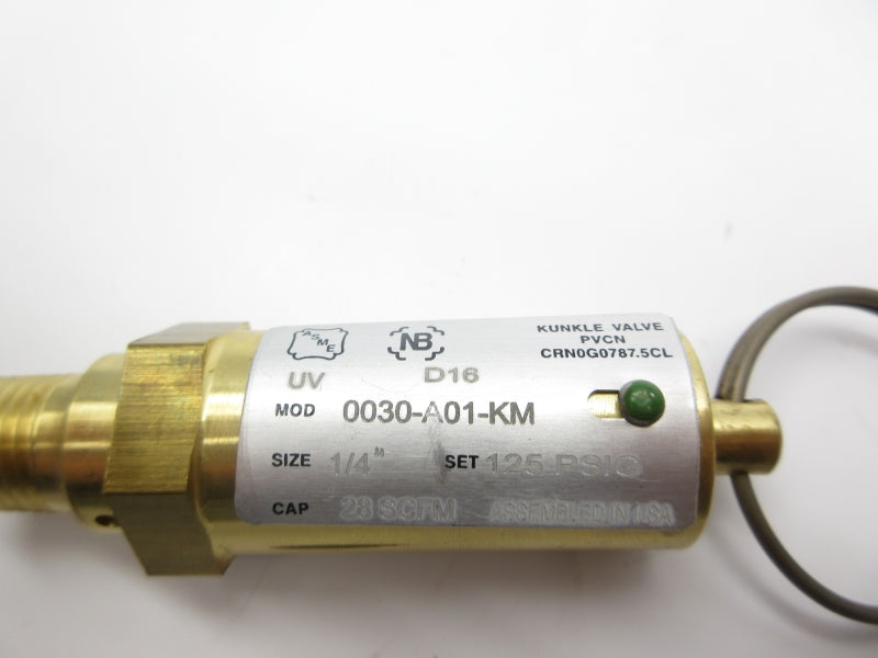 KUNKLE VALVE 0030-A01-KM 125PSI 1/4" NSNP