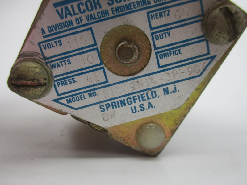 VALCOR ENGINEERING 51C19N14-3P-906 115V UNMP