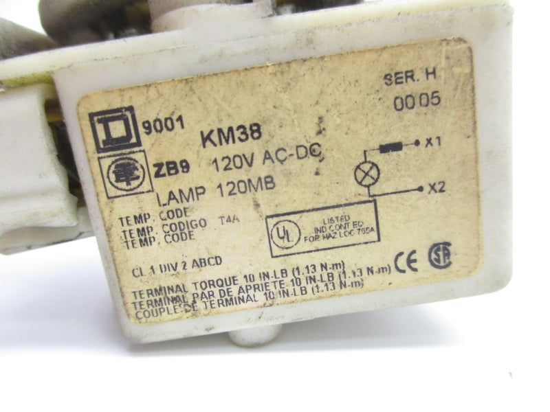 SQUARE D 9001KM38 SER. H 120VAC/DC (AS PICTURED) UNMP
