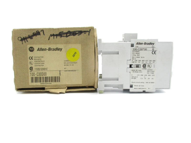 ALLEN BRADLEY 100-C30D00 SER. B 110/120V 45A (BR/WH) NSMP
