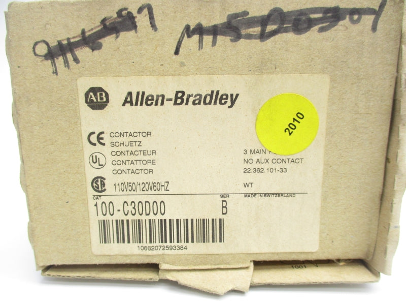 ALLEN BRADLEY 100-C30D00 SER. B 110/120V 45A (BR/WH) NSMP