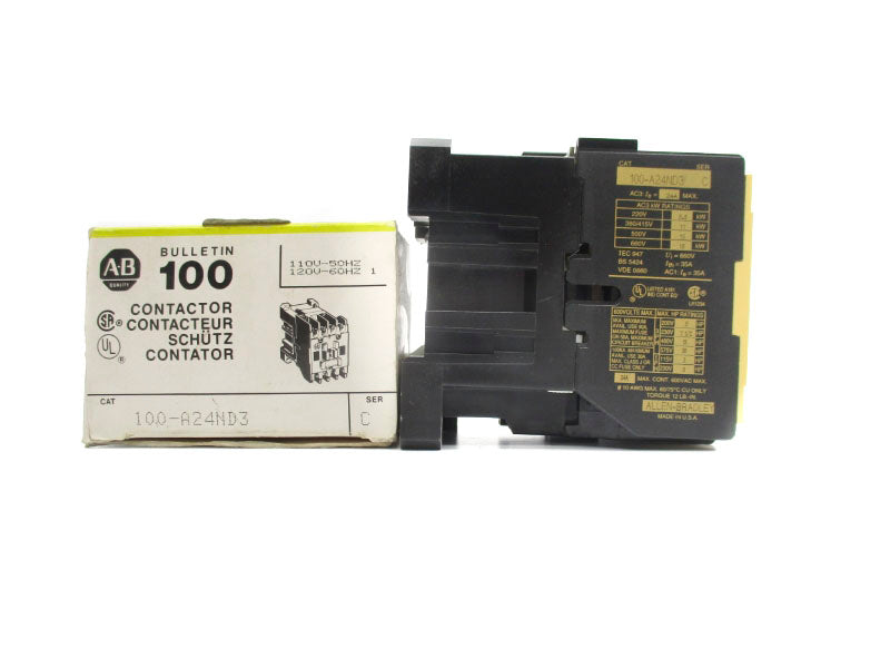 ALLEN BRADLEY 100-A24ND3 SER. C 110-120V 24A (BK/YL) NSMP