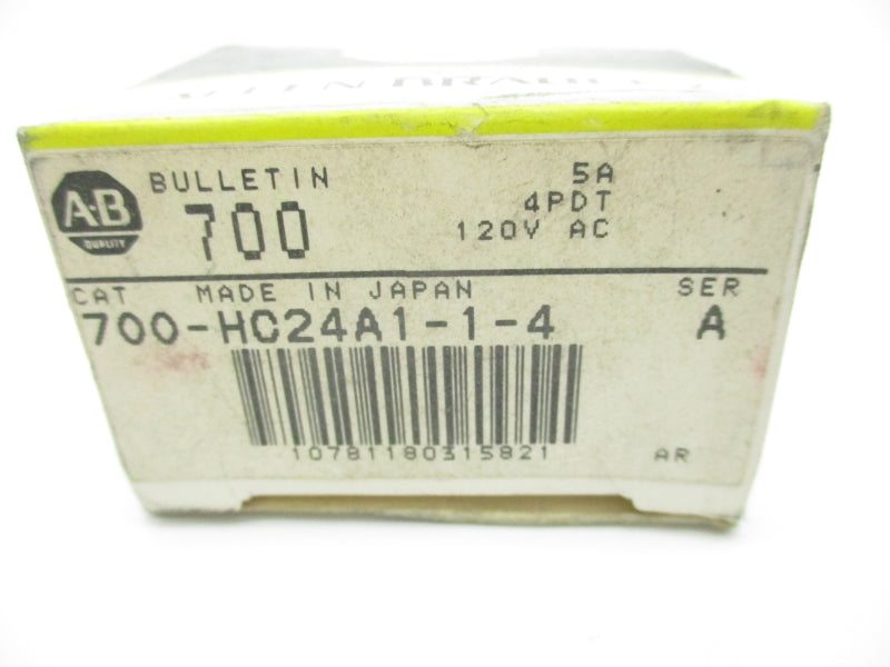 ALLEN BRADLEY 700-HC24A1-1-4 SER. A 120VAC 5A (BK/YL) NSMP