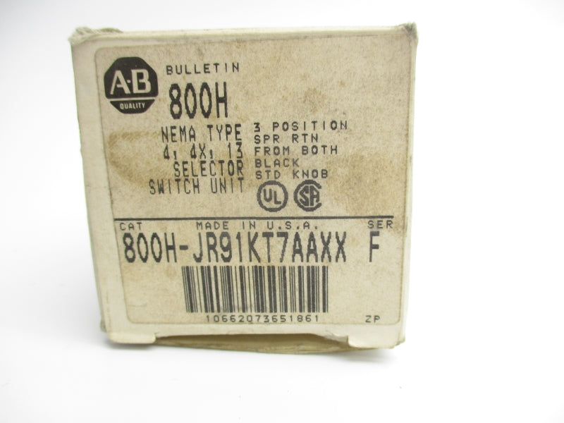 ALLEN BRADLEY 800H-JR91KT7AAXX SER. F (WH) NSMP