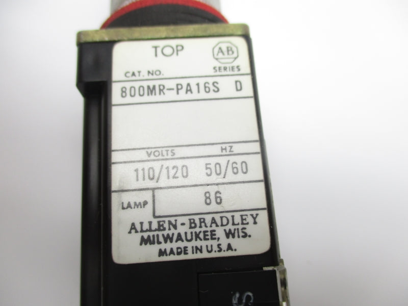 ALLEN BRADLEY 800MR- PA16S SER. D 110/120V NSNP