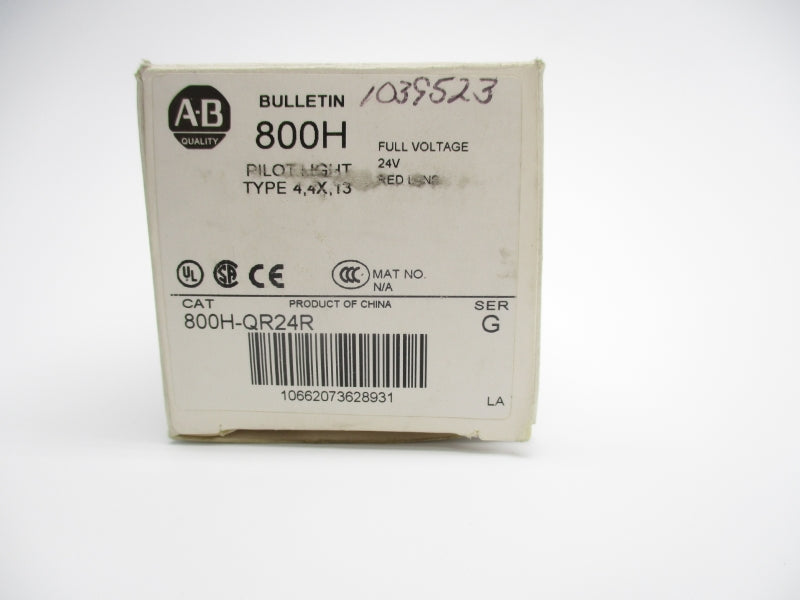 ALLEN BRADLEY 800H-QR24R SER. G 24VAC/DC (WH) NSMP