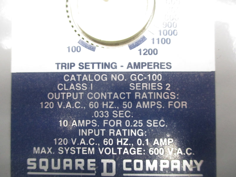 SQUARE D GC100 SER. 2 120VAC 0.1A .033SEC (AS PICTURED) NSNP