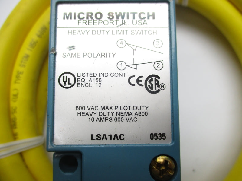 MICRO SWITCH LSA1AC 600VAC 10A NSNP