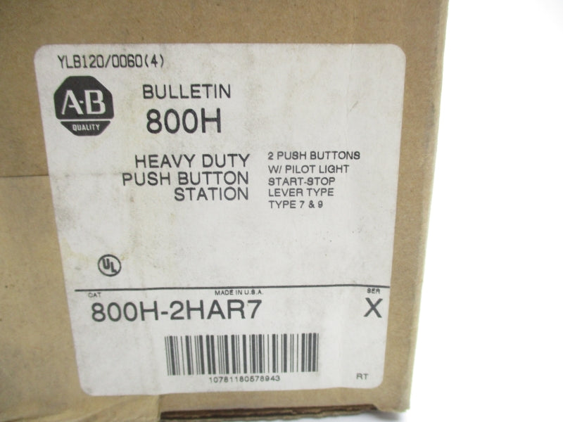 ALLEN BRADLEY 800H-2HAR7 SER. X (BR/WH) NSFS