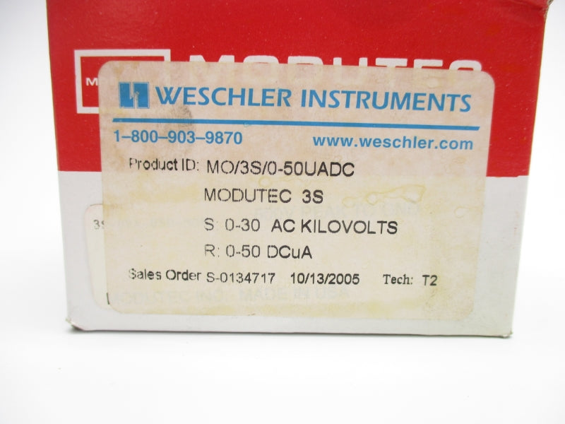 WESCHLER INSTRUMENTS MO/3S/0-50UADC 0-30AC NSMP
