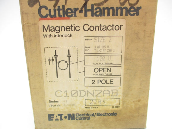 CUTLER HAMMER C10DN2AB SER. B1 110/120V NSMP