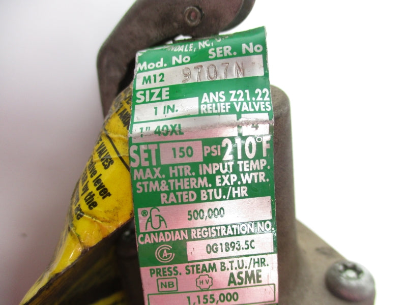 WATTS M12 140XL 150PSI 210'F 1" UNMP