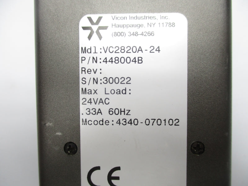 VICON VC2820A-24 448004B 24VAC .33A NSNP