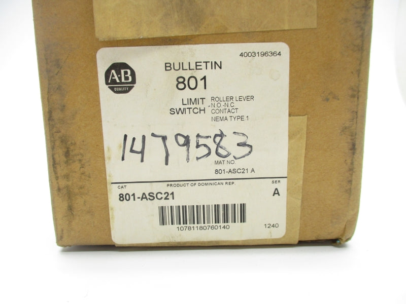 ALLEN BRADLEY 801-ASC21 SER. A (BR/WH) NSFS