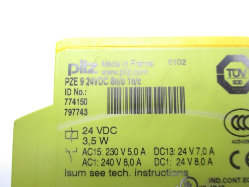 PILZ PZE924VDC8N/O1N/C 774150 24VDC 8A NSNP