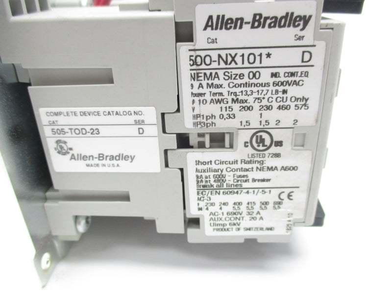ALLEN BRADLEY 505-TOD-23 SER. D 110/120V NSNP