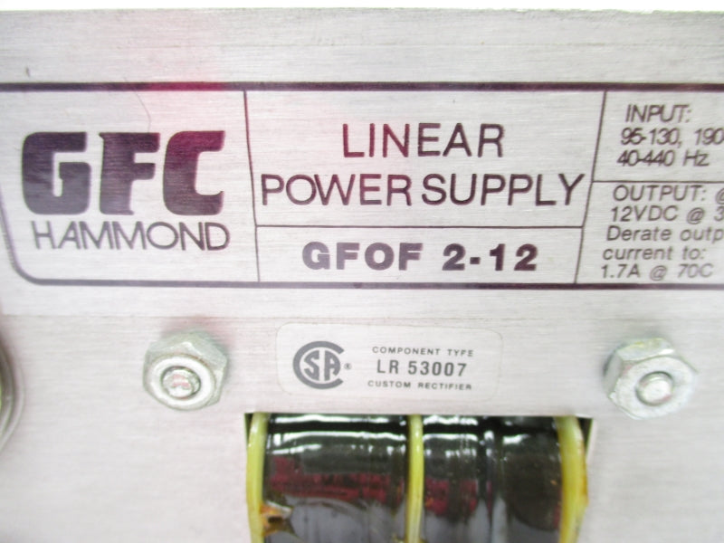 GFC HAMMOND GFOF2-12 260VAC UNMP