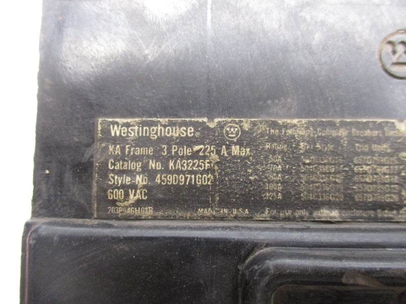 WESTINGHOUSE KA3225 600VAC 225A UNMP