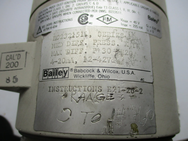 BAILEY BC2321511 SER. 10 12-42VDC UNMP