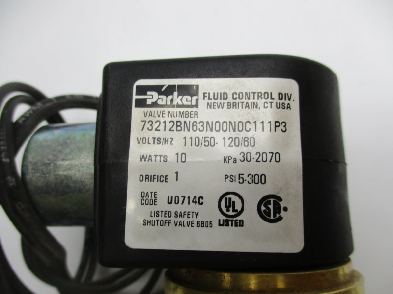 PARKER 73212BN63N00N0C111P3 110/120V 5-300PSI 1" NSNP