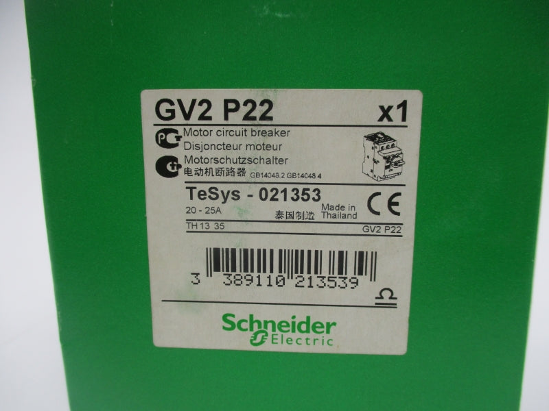 SCHNEIDER ELECTRIC GV2P22 600VAC 20-25A NSMP