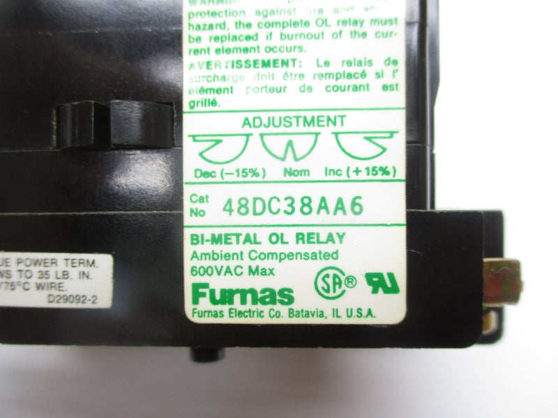 FURNAS 48DC38AA6 600VAC NSNP