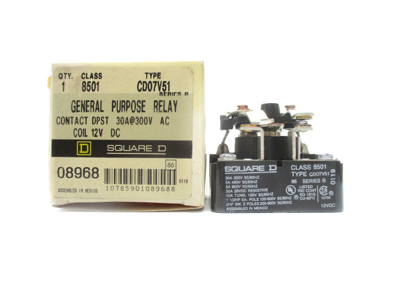 SQUARE D 8501CDO7V51 SER. B 12VDC 30A  NSMP