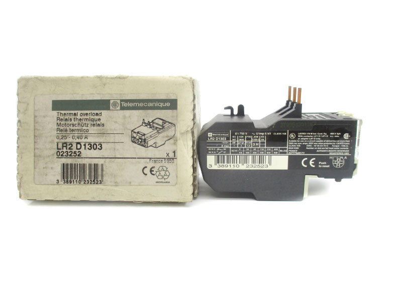 TELEMECANIQUE LR2D1303 600VAC 0.25-0.40A NSMP