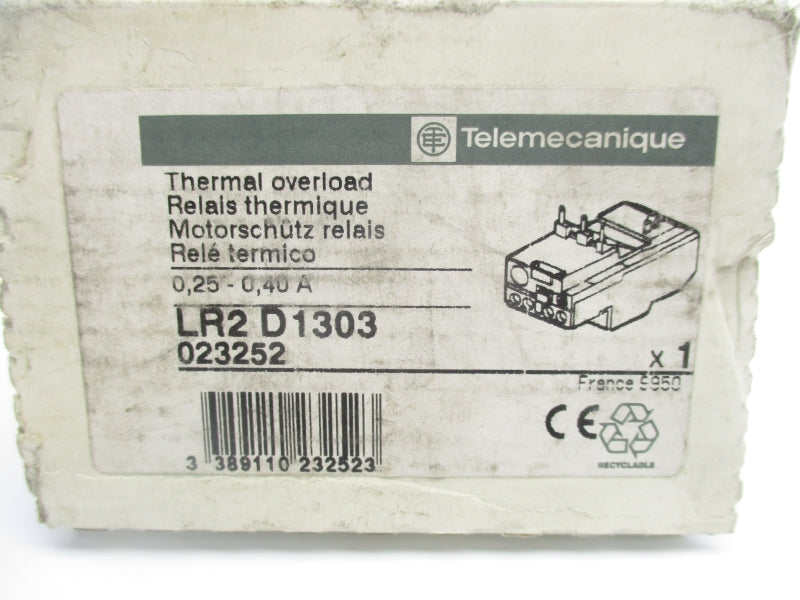 TELEMECANIQUE LR2D1303 600VAC 0.25-0.40A NSMP