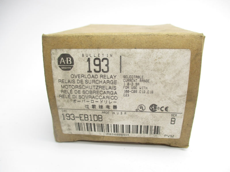 ALLEN BRADLEY 193-EB1DB SER. B 690V 1.0-2.9A (BR/WH) NSMP
