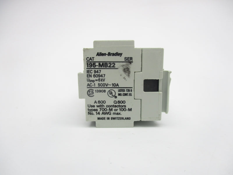 ALLEN BRADLEY 195-MB22 500V 10A NSNP