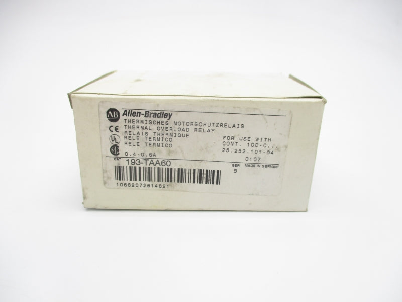 ALLEN BRADLEY 193-TAA60 SER. B 690V 0.4-0.6A (WH) NSMP