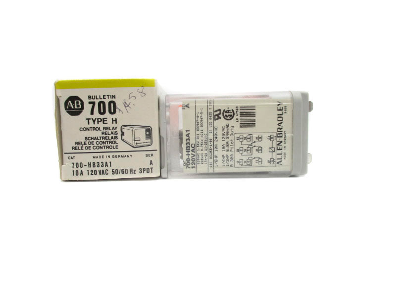ALLEN BRADLEY 700-HB33A1 SER. A 120VAC 10A (BK/YL) NSMP